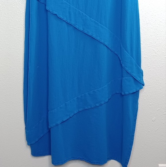 Oh My Gauze Sleeveless Lagenlook Minimalist Beach 100% Cotton Gauze Maxi Dress - Picture 7 of 15